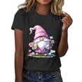 thumbnail image 2 of VBTAPA Easter Day Shirts Womens Bunny Eggs Printed T-Shirt Short Sleeve Crewneck Graphic Tee Tops Gifts for Teen Girls Sales of the Day Black M, 2 of 5