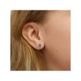 thumbnail image 4 of 925 Sterling Silver Classic 4mm Simulated Aquamarine Prong Set Girls Screw Backs, 4 of 8
