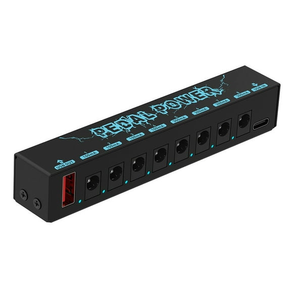 MYG Guitar Pedals Power Supply 5V With 8 Outputs Portable Pedalboard Power Supply