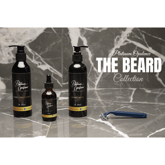 Platinum Opulence Complete Beard Care Package - Beard Softener, Growth, Care and Grooming Products - Beard Care Package for Men