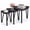 Black, variant on Space-Saving Triangle Nesting Coffee Table Set – Industrial Style, Stackable End Tables with Black Metal Frame for Living Room or Bedroom, Vintage