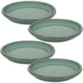 thumbnail image 1 of Sunnydaze Outdoor/Indoor High-Fired Glazed UV- and Frost-Resistant Ceramic Flower Pot Planter Saucers - 12" Diameter - Seafoam - 4-Pack, 1 of 10