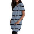 thumbnail image 5 of Duoif Women's Casual V Neck Short Sleeve Dress Loose Fit T Shirt Dress with Pockets Navy XXL, 5 of 9