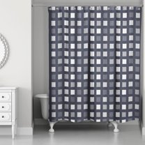 Creative Products Navy Squares 71 x 74 Shower Curtain