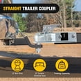 thumbnail image 2 of Nilight Straight Trailer Coupler with Security Latch&Chain for 2-Inch Hitch Ball, 3-Inch Channel,3500 LBS,Heavy Duty Trailler Tongue Coupler for Station Wagon, Truck, Bolted & Welded Installation, 2 of 6