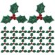 thumbnail image 1 of 100 piezas de bayas artificiales navideñas creativas, hojas verdes, plantas para disfraz, tocado, accesorios de decoración para adornos colgantes DIY (verde, 5 cm), 1 of 5