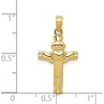 thumbnail image 4 of Solid 14k Yellow Gold Claddagh Cross Charm - 26mm, 4 of 6