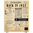 thumbnail image 1 of 72nd Birthday Party Decor Poster 72 Years Ago Back In 1952, 1 of 5