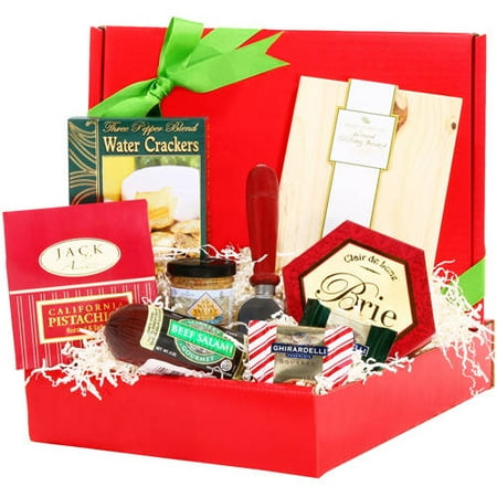 Alder Creek Gift Baskets Small Cutting Board Cheese & Chocolate Gift Basket