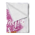 thumbnail image 2 of Ice Cream Soft Flannel Fleece Throw Blanket, Hooray! Its Your Day Phrase with Ice Cream Cone Cherry Flavor Print, Cozy Plush for Indoor and Outdoor Use, 50" x 70", Fuchsia Amber Pearl, by Ambesonne, 2 of 5