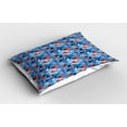 thumbnail image 2 of Marine Pillow Sham, Silhouette of Exotic Aquatic Animals Fish and Jellyfish under the Ocean, Decorative Standard Queen Size Printed Pillowcase, 30 X 20 Inches, Coral Blue and Black, by Ambesonne, 2 of 2