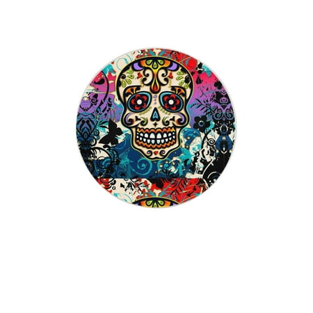 

Circular Drink Coasters Set Mexican Sugar Skull Day Of The Dead Dia Beautiful Home Decor Diatomite Heat-Resistant Diatomite Protect Table Countertop