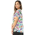 thumbnail image 3 of Just Love Women's Medical V-Neck Scrub Tops (White Heart New, Medium), 3 of 3