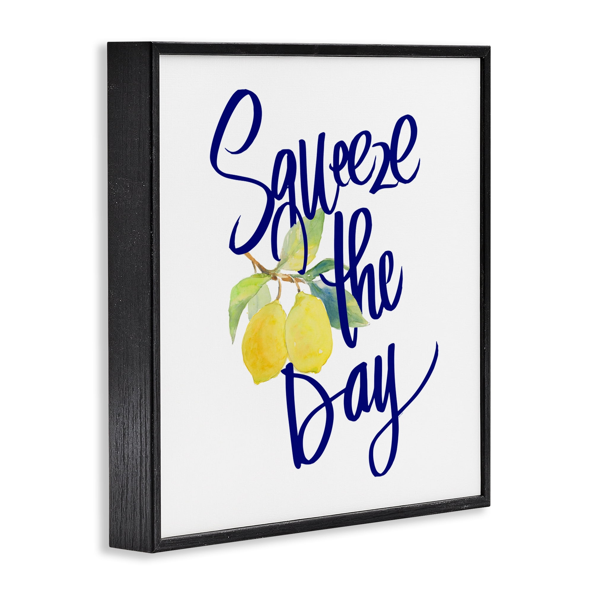 Stupell Industries Cursive Squeeze The Day Black Framed Giclee Art, design by Lanie Loreth