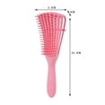 thumbnail image 2 of Cepillo desenredante para cabello rizado con peine masajeador del cuero cabelludo, diseño flexible de ocho garras para uso en cabello húmedo o seco., 2 of 4
