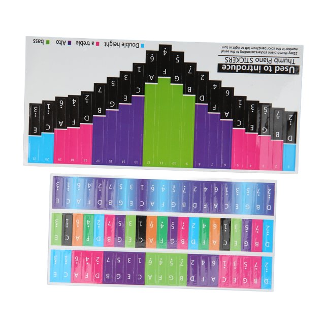 Calcomanía de Kalimba de Papel Calcomanía de Escala de Kalimba Colorida Calcomanías para Llaves de Piano de Pulgar Decoración de Notas Musicales para Principiantes ANGGREK Otros