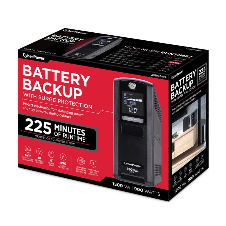 CyberPower LX1500GAVR Battery Backup UPS, 1500VA/900W, 120V, 10