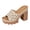 Khaki, variant on Platform Wedge Slippers for Women Open Toe Slip on Chunky High Heel Dressy Casual Summer Beach Vacation Shoes