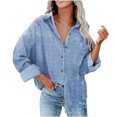 thumbnail image 1 of Blusa informal de manga larga con botones y bolsillos de Color liso para mujer Fridja  BV0+1187, 1 of 5