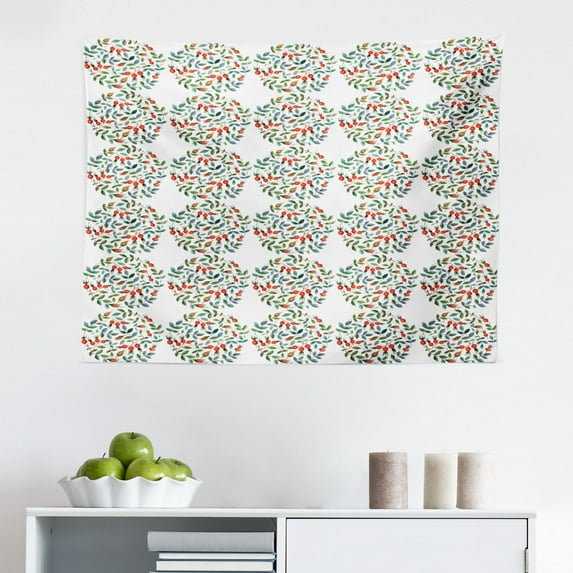 Geometric Tapestry, Modern Pattern in Pastel Colors Vertical Striped Backdrop and Triangles, Fabric Wall Hanging Decor for Bedroom Living Room Dorm, 2 Sizes, Coral Pale Green, by Ambesonne
