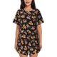 thumbnail image 1 of Fotbe Rose Flower Bear Conjunto de Pijama Estampado para Mujer, 2 Piezas, Ropa de Dormir con Camiseta de Manga Corta y Shorts Suaves-Large, 1 of 6