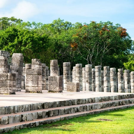 ¡Viva Mexico! Square Collection - One Thousand Mayan Columns in Chichen Itza II Print Wall Art By Philippe