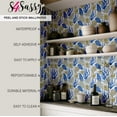 thumbnail image 4 of S4Sassy Peel and Stick Wall Covering, Underwater Seaweed & Shells Removable Wall Wrap - Textured Blue Walls Makeover Mural for Bathroom, Laundry Room, Closet - Self-Adhesive Wallpaper Vinyl -25"x360", 4 of 9