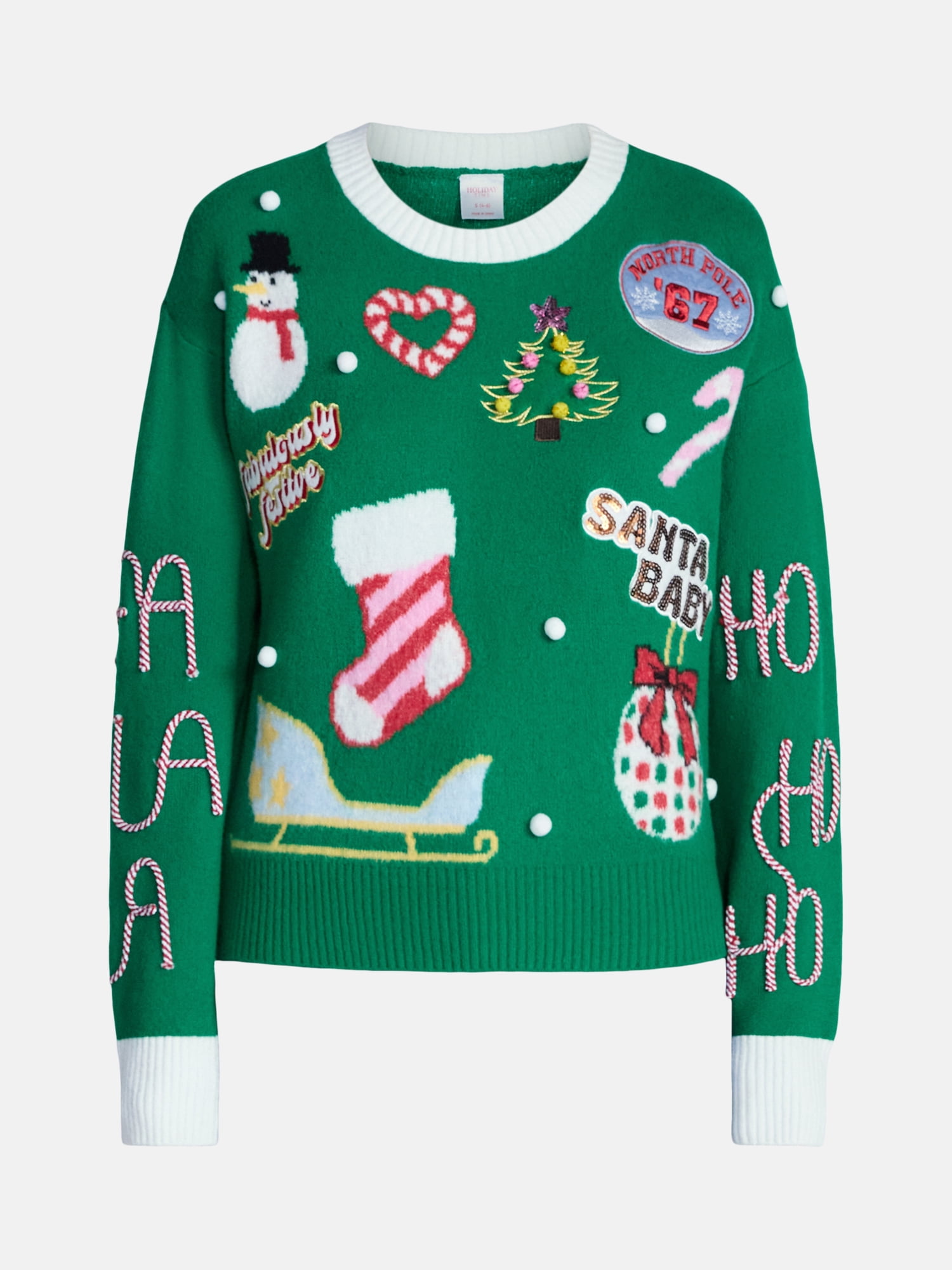 Holiday Time Women's and Women's Plus Christmas Sweater, Midweight, Sizes XXS-4X