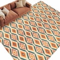 thumbnail image 2 of 6'x9' Area Rugs, Orange Teal Geometric Indoor Outdoor Area Rug for Living Room Bedroom, Southwest Ethnic Country Washable Bathroom Rugs Kitchen Floor Carpet Mats Home Decor Aesthetic, 2 of 8