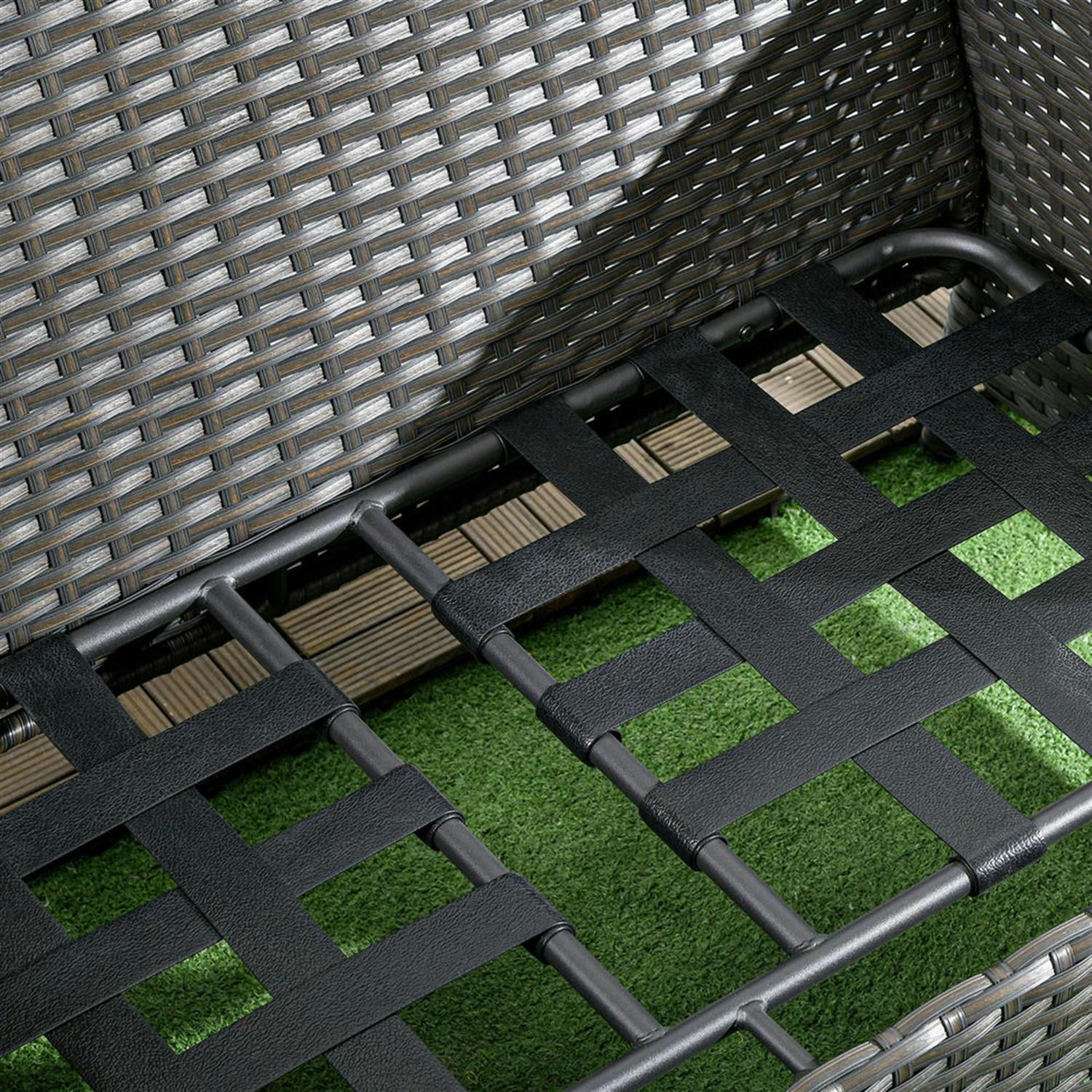 Demi Bonn 2-Person Outdoor Sofa with 4" Thick Cushions, Wicker Patio Couch with Comfortable Seating, Weatherproof Design, Beige