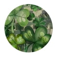thumbnail image 4 of PIKWEEK St. Patrick’s Day Spring Lucky Charm Kisses Irish Green Clovers Shamrocks Round Tablecloth Washable for Home Kitchen Outdoor Decoration White, 4 of 8