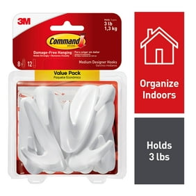 3m Command Large Utility Hooks White Organize Damage Free 6 Hooks 3m Command Large Utility Hooks White Organize Damage Free 6 Hooks