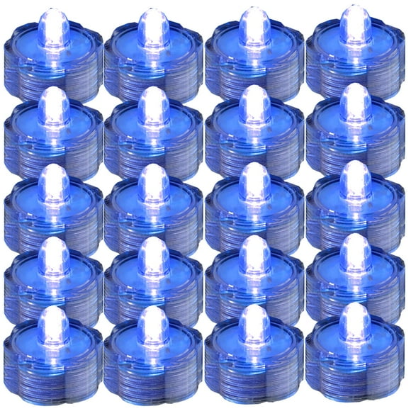 JYtrend Super Bright LED Floral Tea Light Vase Submersible Lights for Party Wedding (Blue, 20 Pack)