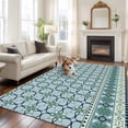 thumbnail image 3 of Blue Flowers 5'x7' Area Rug, Farmhouse Country Abstract Floral Patterned Washable Non-Slip Soft Rugs, Low-Pile Large Carpet for Living Room Bedroom Dining Room, Non-Shedding Accent Rug, 3 of 9