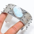 thumbnail image 2 of Natural Republic Larimar Gemstone 925 Sterling Silver Cuff Bangle Adj., 2 of 2
