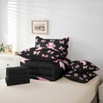thumbnail image 6 of Castle Fairy Personalized Initial 7pcs Bedding Comforter Set,Dreamy Princess Queen Bedding Sets Super Cozy,Black Pink Queen Sheet Sets,Lightweight Kawaii Room Decor,Reversible, 6 of 8