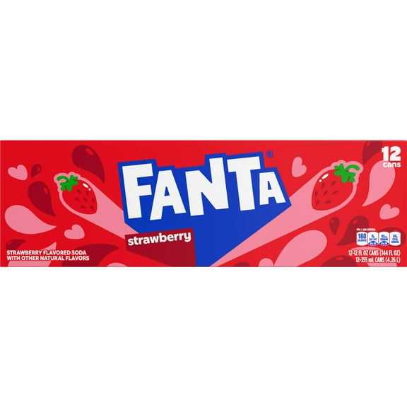 Fanta Strawberry, 12 Fl Oz, 12 Pack