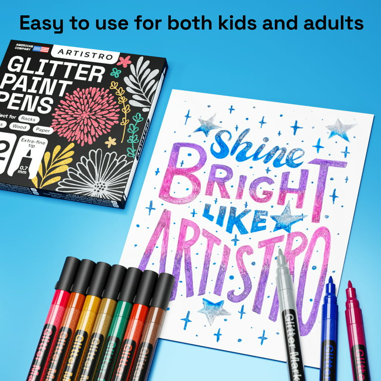 Artistro 42 Extra Fine + 12 Medium Tip Acrylic Paint Marker Pens 