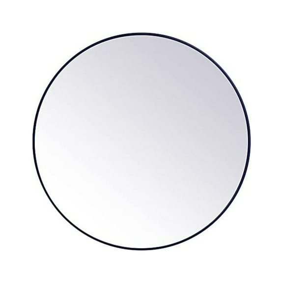 Elegant Decor Metal frame round mirror 45 inch in Blue