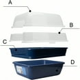 thumbnail image 5 of Cat Litter Box Large Foldable Jumbo Hooded Cat Litter Box with Transparent Lid Navy Blue, 5 of 10