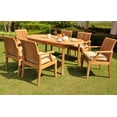 thumbnail image 4 of Teak Dining Set:6 Seater 7 Pc - 94" Double Extension Oval Table and 6 Lagos Arm / Captain Chairs Outdoor Patio Grade-A Teak Wood WholesaleTeak #WMDSLG2, 4 of 4