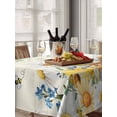 thumbnail image 6 of Daisy Spring Floral Table Cloth, Waterproof Tablecloth for Rectangle Tables, Farmhouse Botanical Green Leaves Reusable Washable Fabric Table Cover for Restaurant Kitchen Dining Tables 60"x84", 6 of 9