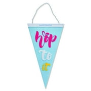 Way to Celebrate Easter Hop To It Blue Felt Hanging Pennant, 18"