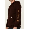 thumbnail image 3 of Carhartt Men's Loose Fit Midweight Logo Sleeve Graphic Hooded Sweatshirt Wine Medium  US, 3 of 4