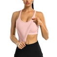 thumbnail image 4 of ANFERRY Ribbed Athletic Tank Tops for Women with Built in Bra Racerback Seamless Scoop Neck Workout Camis Top, 4 of 7