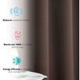 thumbnail image 2 of THD Virginia 100% Blackout Grommet Total Privacy Curtain Panels - Window Curtains for Living Room Bedroom - Set of 2 (Chocolate Brown, 52 W x 84 L), 2 of 5