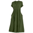 thumbnail image 4 of Kakishop Womens Casual Dresses Wrap V Neck Dress A-Line Ruffle Sleeve Summer Sundress Fashion 2026 (Green,3XL), 4 of 4
