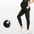 thumbnail image 5 of bbymog Women's Maternity Leggings with Pocket Casual Slim Fit Stretch Maternity Yoga Pants Athletic Pregnancy Clothes for Women Black C XL, 5 of 8