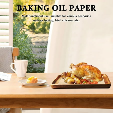 STOBOK 100Pcs Natural Wood Pulp Baking Parchment Paper Oil Resistant Wax Paper Sheets for Baking