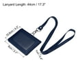 thumbnail image 2 of Uxcell Horizontal Magnetic Folded 5 Card Slots PU ID Badge Holder with Lanyard Dark Blue, 2 of 5